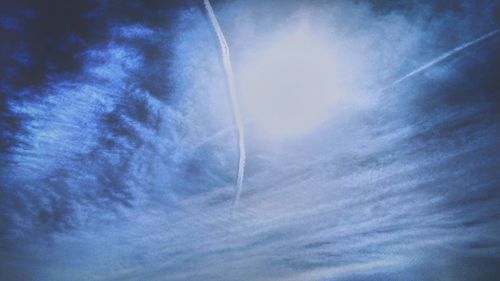 Low angle view of vapor trail in sky