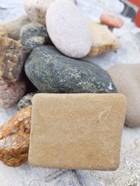 Close-up of stones on rock