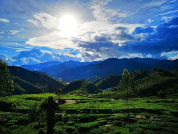 Scenic view of mountains against sky