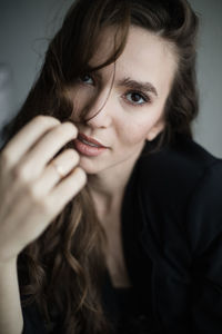 Close-up portrait of young woman