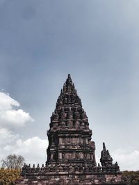 Low angle view of temple building against sky