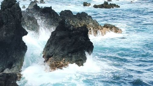 Rock formations in sea