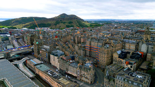 High angle view of cityscape