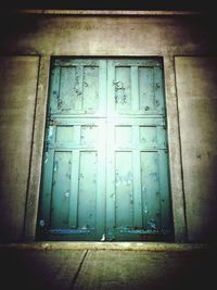 Closed door of old building