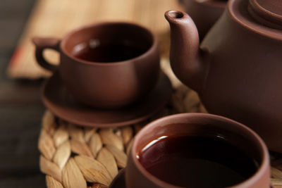 Close-up of coffee on table