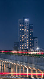 Illuminated city at night