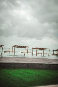 Scenic view of playground against sky