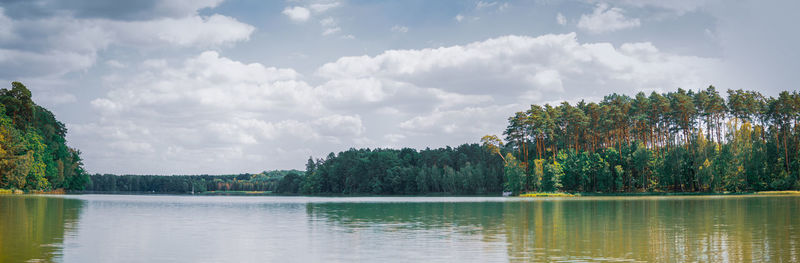 Panoramic view of lake against sky