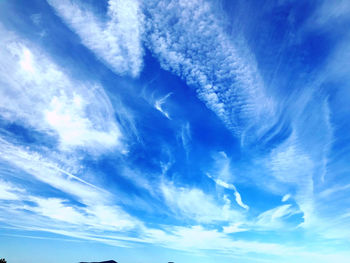 Low angle view of vapor trail in sky