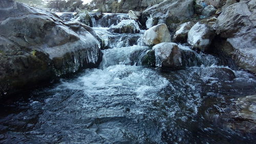 Scenic view of waterfall