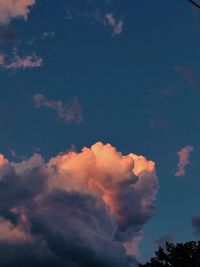 Low angle view of sky during sunset