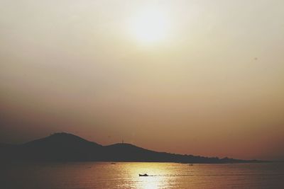 Scenic view of mountains at sunset