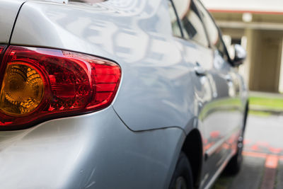 Close-up of red car