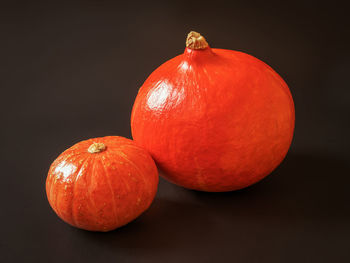 Close-up of pumpkin against black background