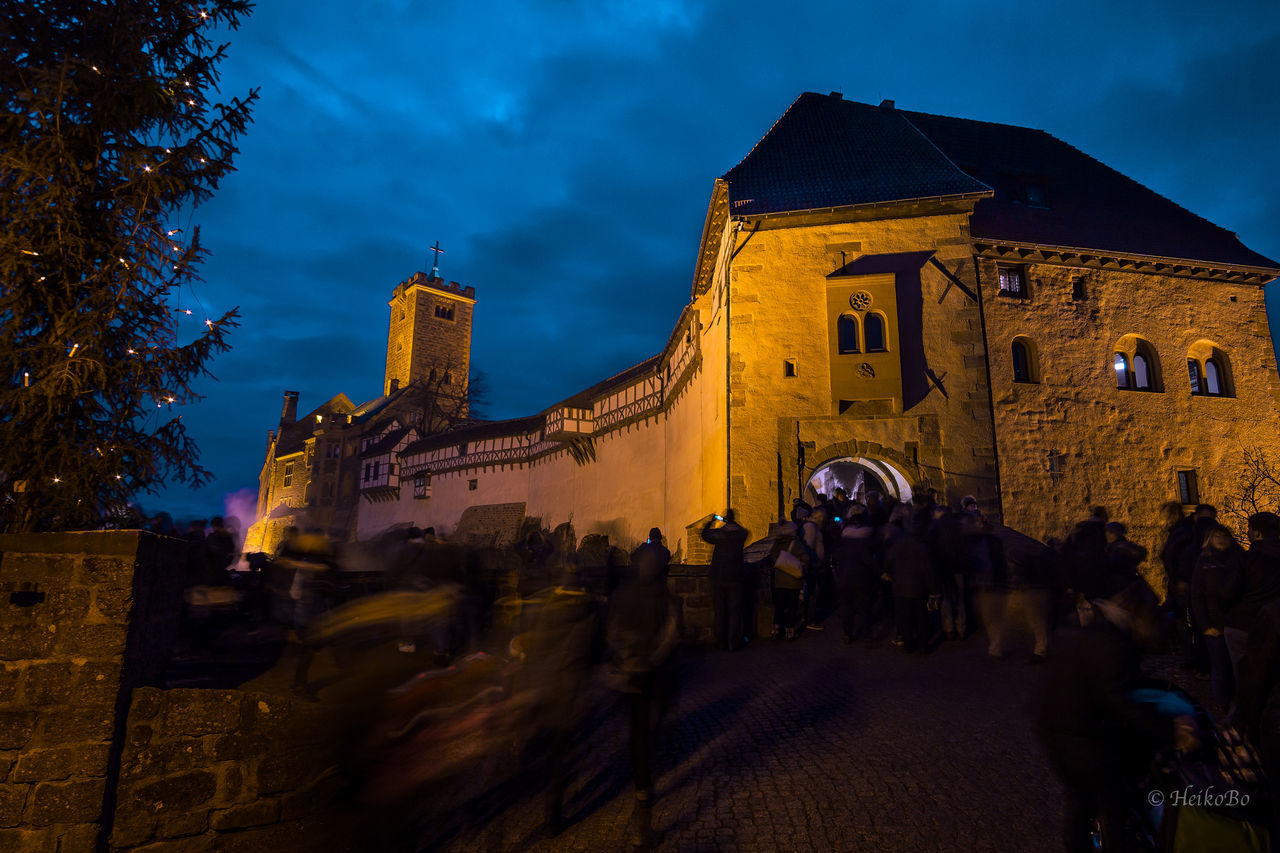 LOW ANGLE VIEW OF ILLUMINATED CATHEDRAL AGAINST SKY