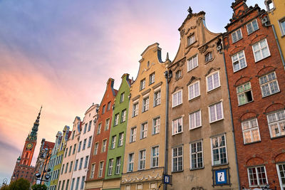 Low angle view of buildings against sky