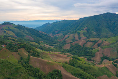 High angle view of landscape against sky