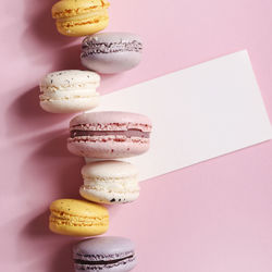 Close-up of macaroons on table