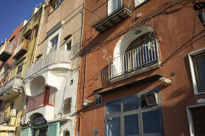 Low angle view of buildings in town