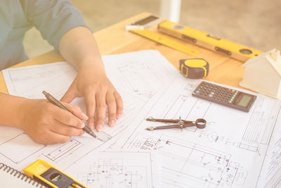 Architect working at desk in office