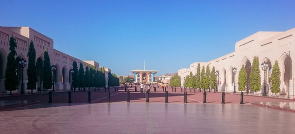 Panoramic shot of castle against clear sky