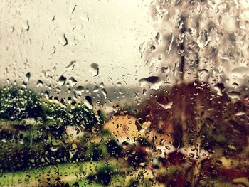 Close-up of water drops on glass