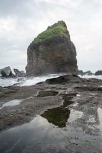 Scenic view of beach against sky