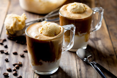 Close-up of coffee on table