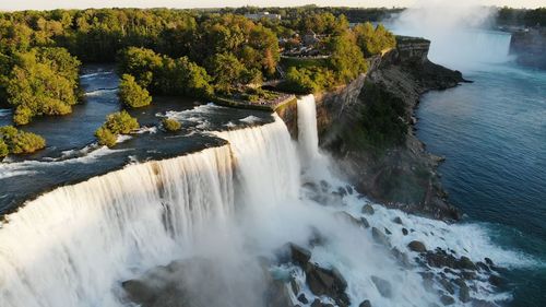 Scenic view of waterfall