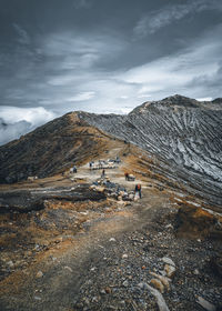 Scenic view of landscape and mountains against sky