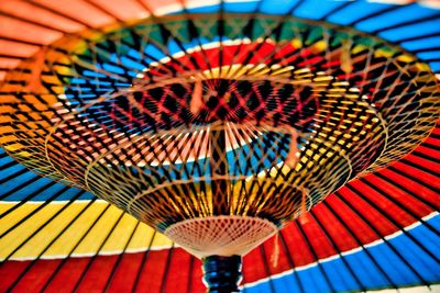 Low angle view of multi colored japanese umbrella