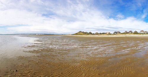 Scenic view of beach against sky