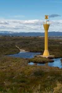 Scenic view of land against sky