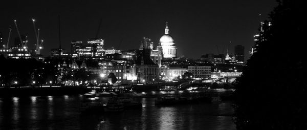 Illuminated city at night