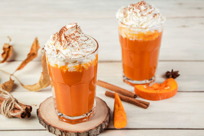 Close-up of drink on table