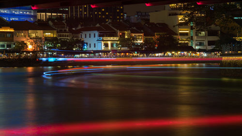 Light trails in city at night