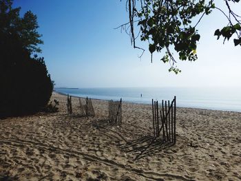 Scenic view of beach against sky