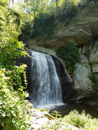 Scenic view of river flowing through rocks