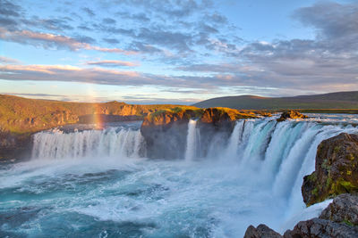 Scenic view of waterfall