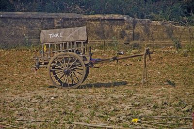 Bicycle parked on field