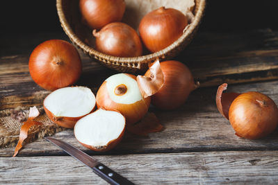Close-up of oranges on table