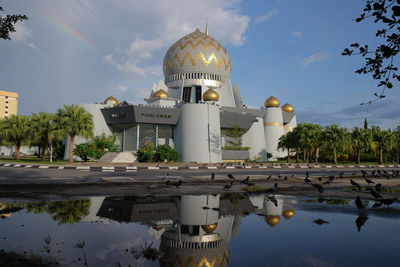 Reflection of building on water