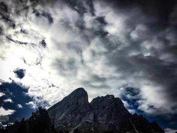 Low angle view of mountain against sky