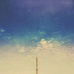 Low angle view of communications tower