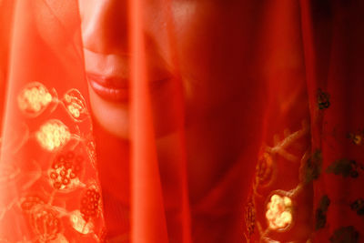 Full frame shot of red fabric