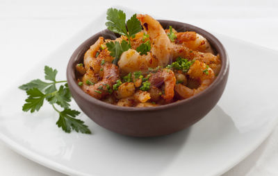 Close-up of food in bowl on table