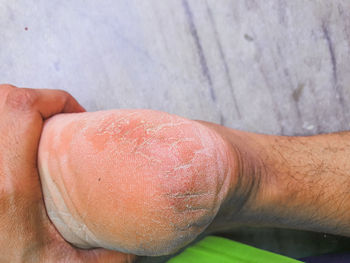 Close-up of man holding ice cream