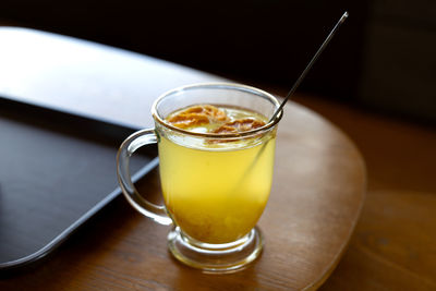 Close-up of drink on table