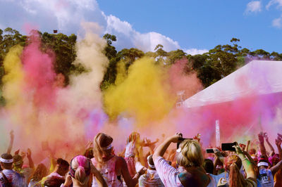 People celebrating holi