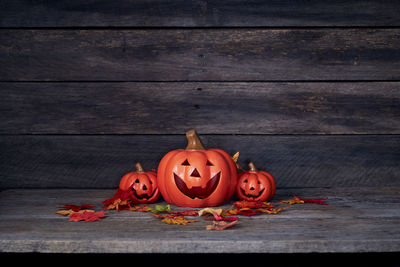 Close-up of pumpkin on table